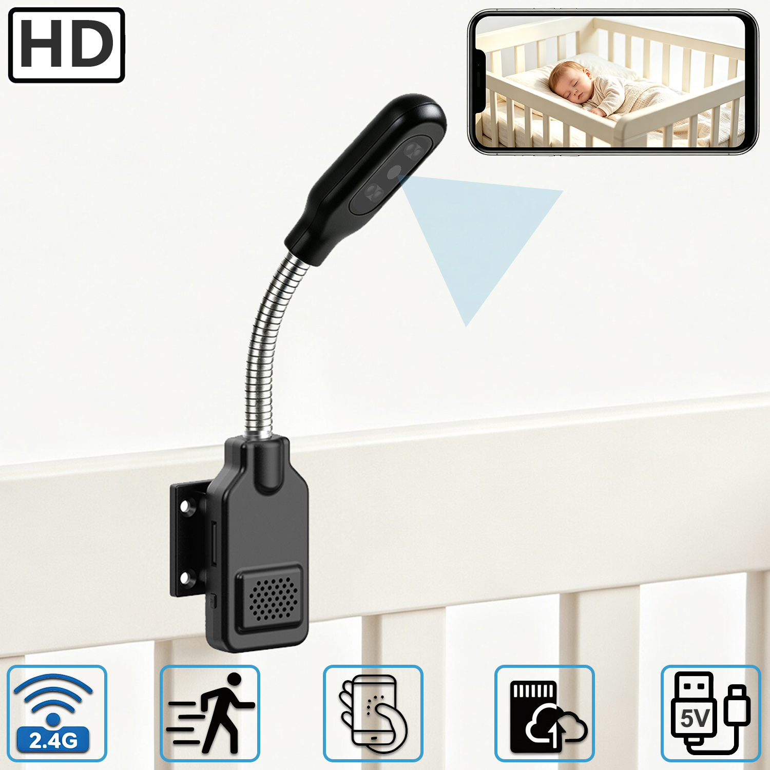 Home Security Hidden Cameras - Гибкая камера-монитор для наблюдения за детьми